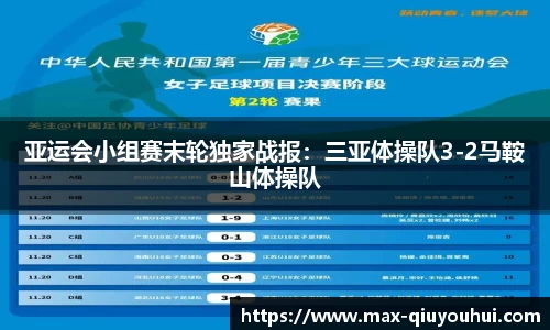 亚运会小组赛末轮独家战报:三亚体操队3-2马鞍山体操队